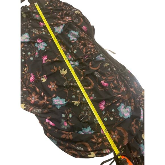 FREE PEOPLE BLOUSON WILDFLOWER HONEY SZ XS RUCHING RUFFLING SLEEVES AESTHETIC - Picture 5 of 16